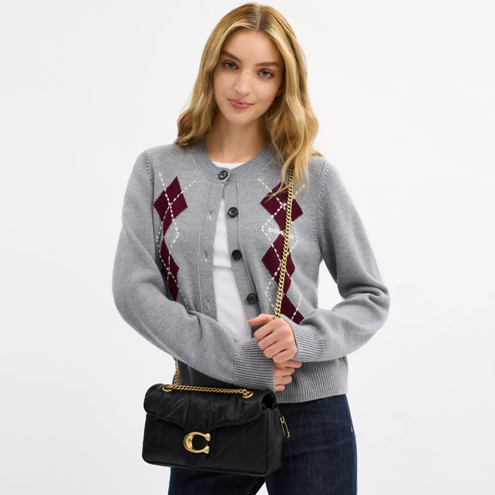 Tabby Shoulder Bag 26 With Quilting - Brass/Black