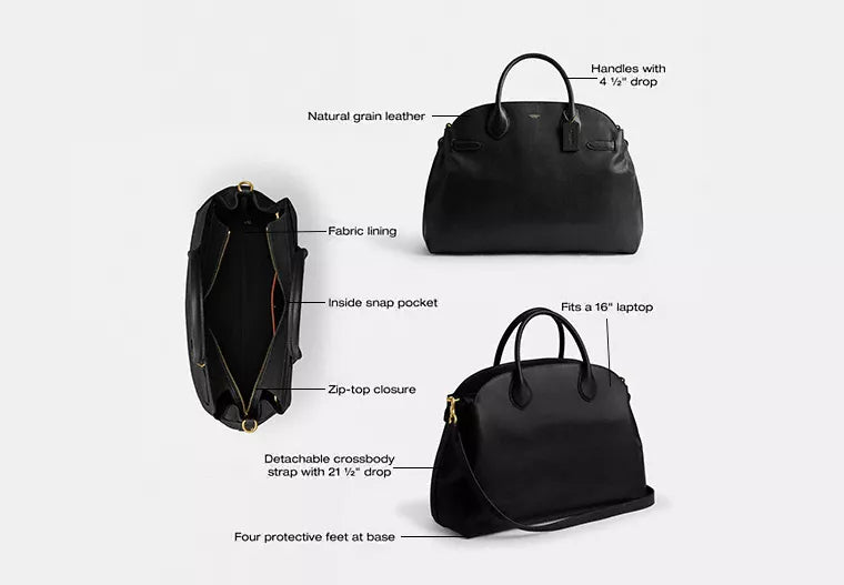 Soft Empire Carryall Bag 48 - Smooth Leather/Brass/Black