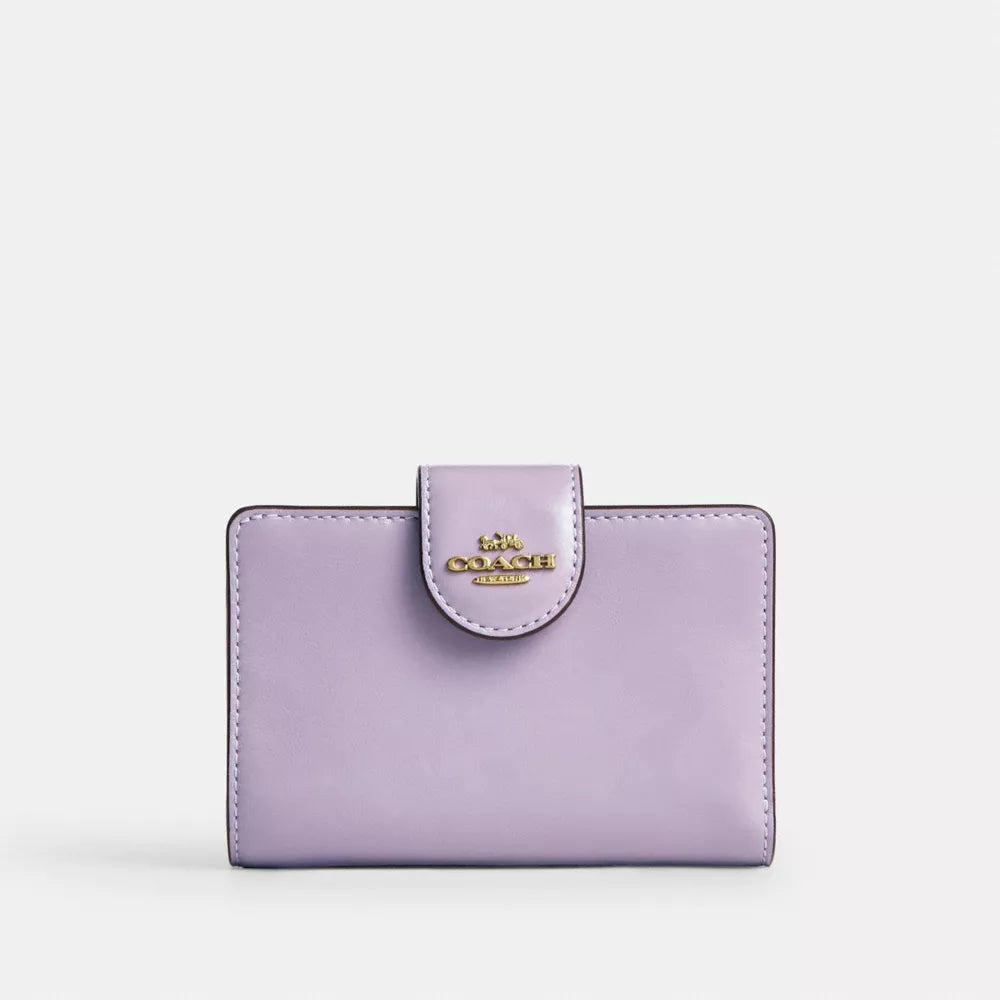 Medium Corner Zip Wallet - Nappa Leather/Gold/Lilac