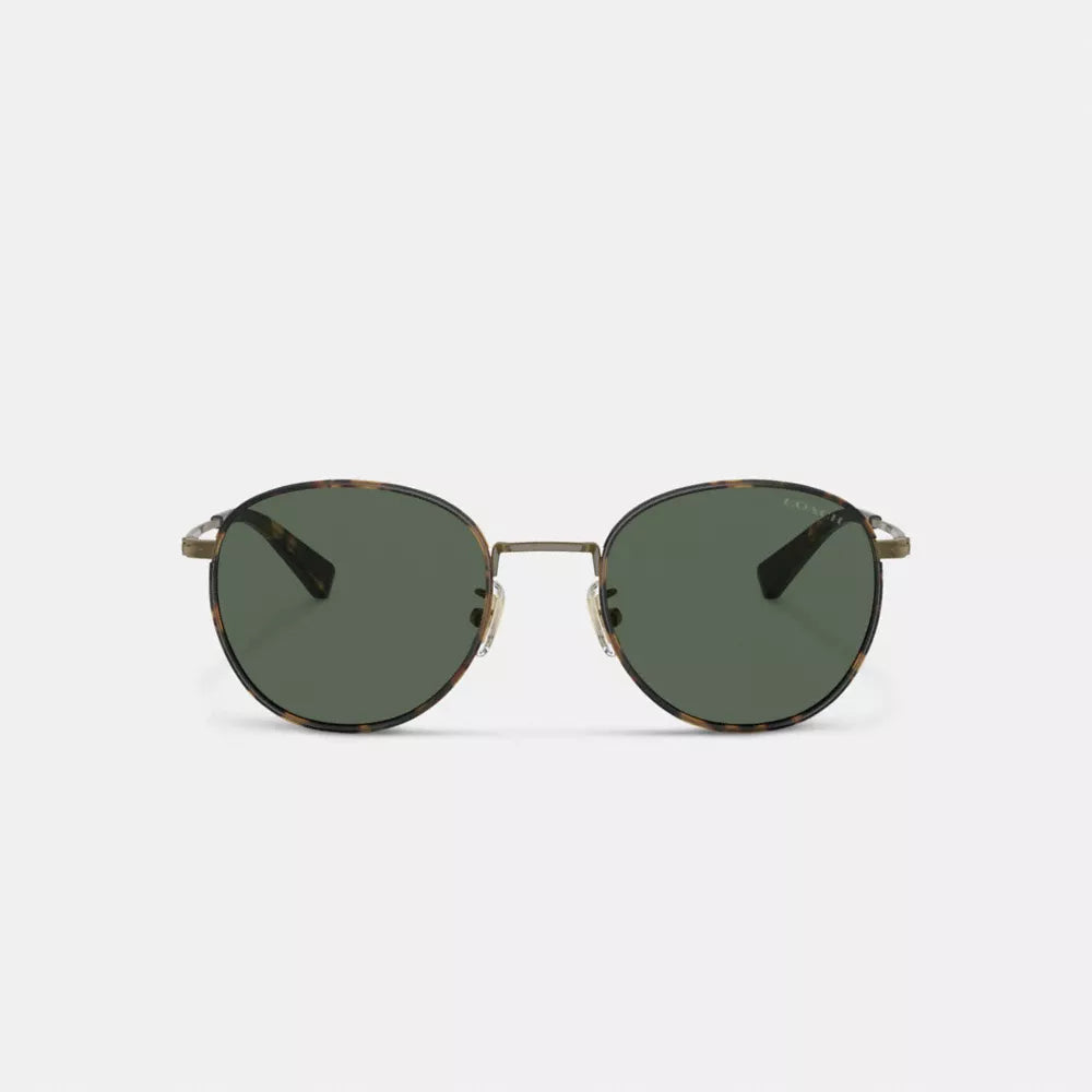 Metal Windsor Round Sunglasses - Dark Tortoise/Antique Gold
