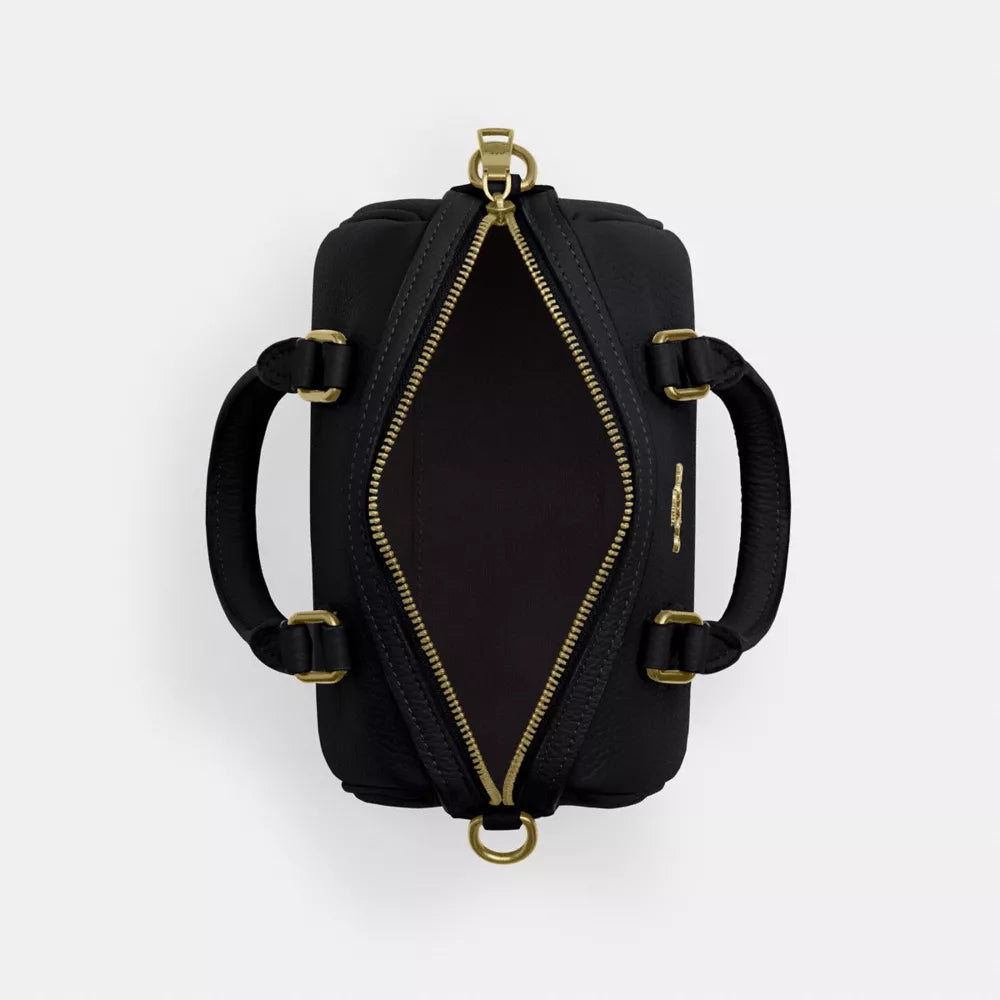 Mini Rowan Crossbody Bag - Pebbled Leather/Gold/Black