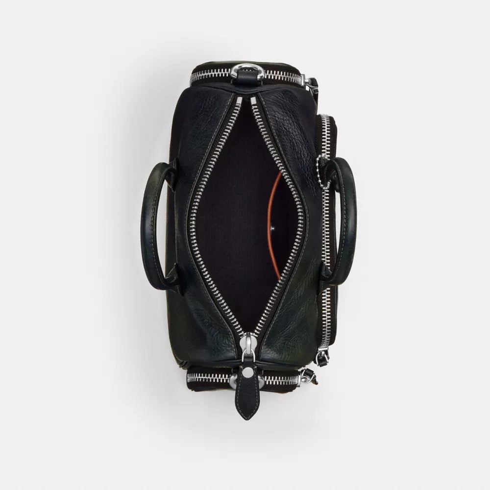 Compass Bag 25 With Pockets - Pebbled Leather/Navy/Green