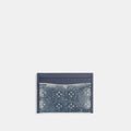Essential Card Case In Regenerative Cotton Denim With Crystal Signature - Denim-Signature/Brass/Denim