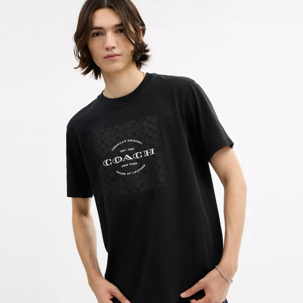Signature Square T-Shirt In Organic Cotton - Black
