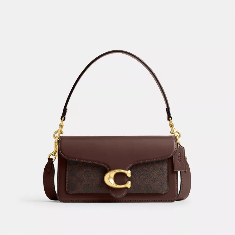 Tabby Shoulder Bag 26 In Signature Canvas - Brass/Maple