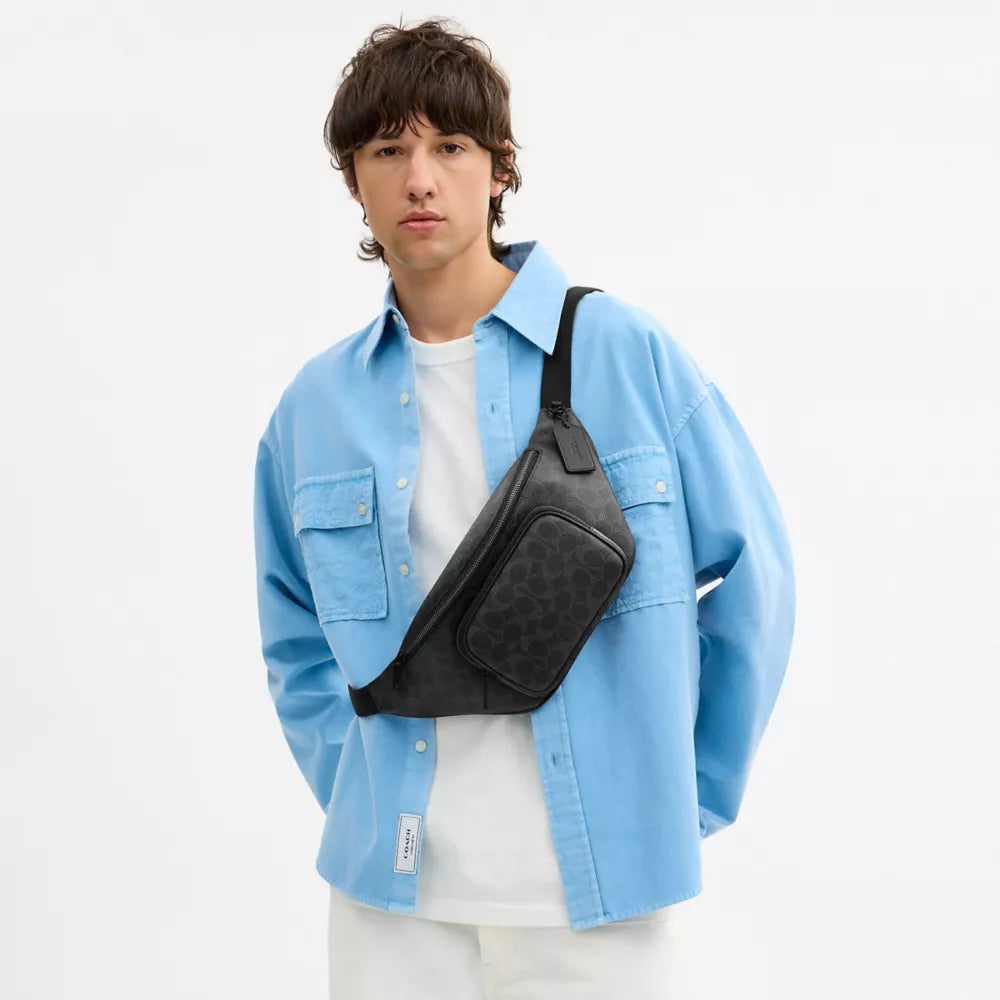 Travis Belt Bag 35 In Signature Canvas - Signature Canvas/Matte Black/Black Signature
