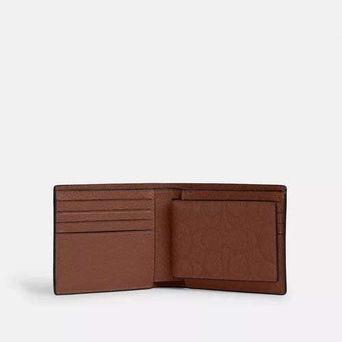 3-In-1 Wallet In Signature Leather - Vintage Brown