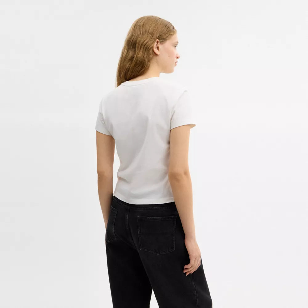 Bow T-Shirt In Organic Cotton - Vintage Ivory