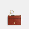 Mini Skinny ID Case - Glazed Leather/Gold/Cinnamon