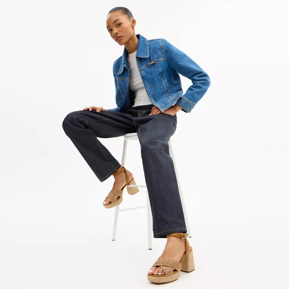 Block Heel Sandal - Natural
