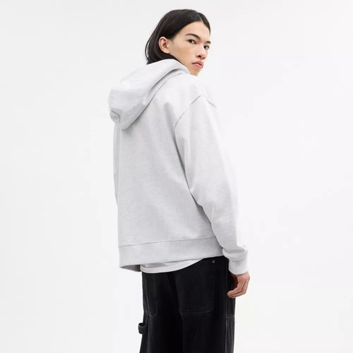 Boxy Full Zip Hoodie - Heather Grey