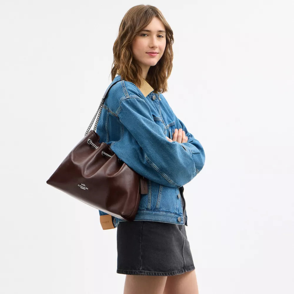 Evelyn Shoulder Bag - Silver/Maple