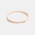 Thin Signature Hinged Bangle - Rose Gold