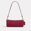 Barrel Bag - Suede/Brass/Dark Fuchsia