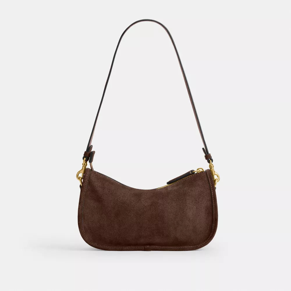 Waverly Bag - Suede/Brass/Dark Chocolate