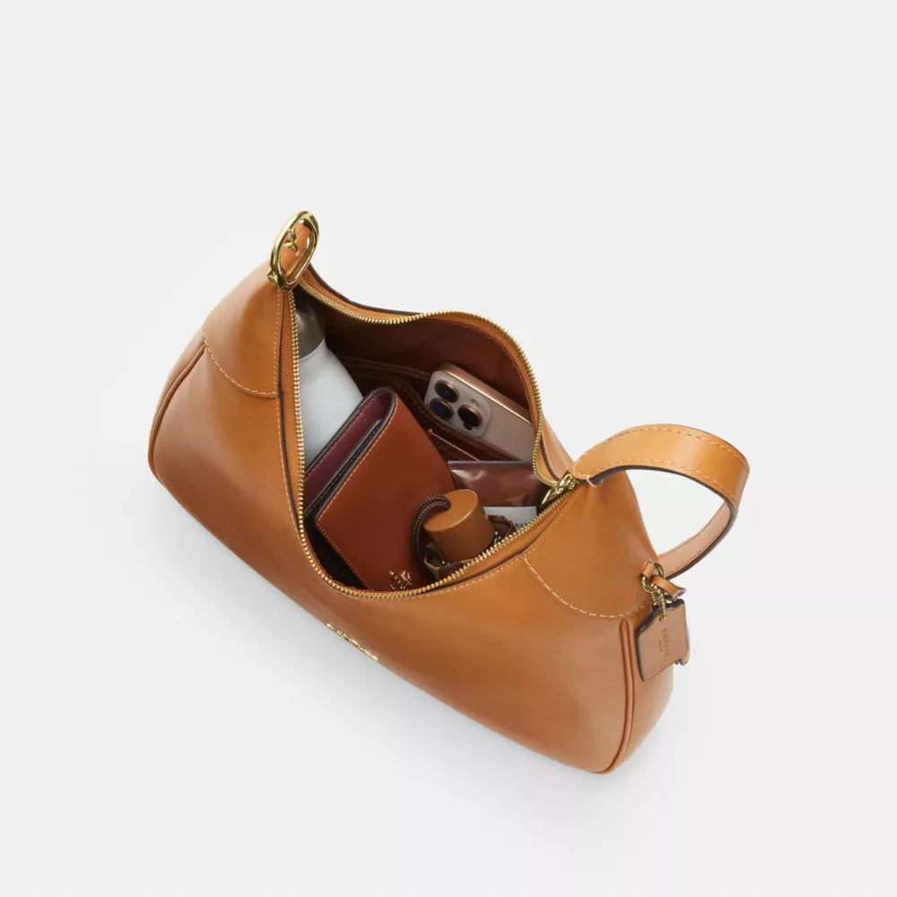 Ella Shoulder Bag - Smooth Leather/Gold/Brown