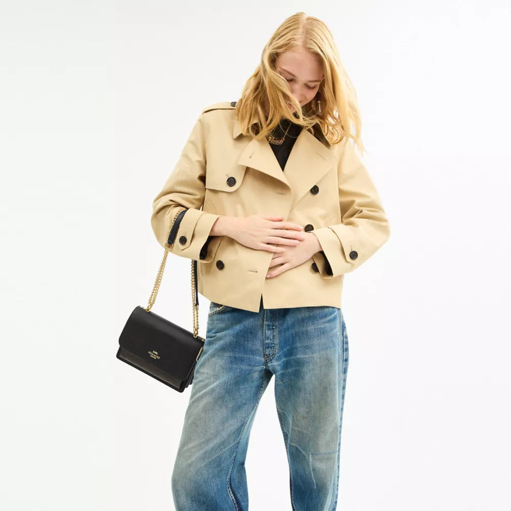 Klare Crossbody Bag In Signature Canvas - Gold/Walnut/Black