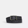 Harness Buckle Cut-To-Size Reversible Belt, 38MM - Signature Canvas/Gunmetal/Charcoal/Black