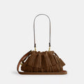 Faye Shoulder Bag With Fringe - Suede/Im/Cedar