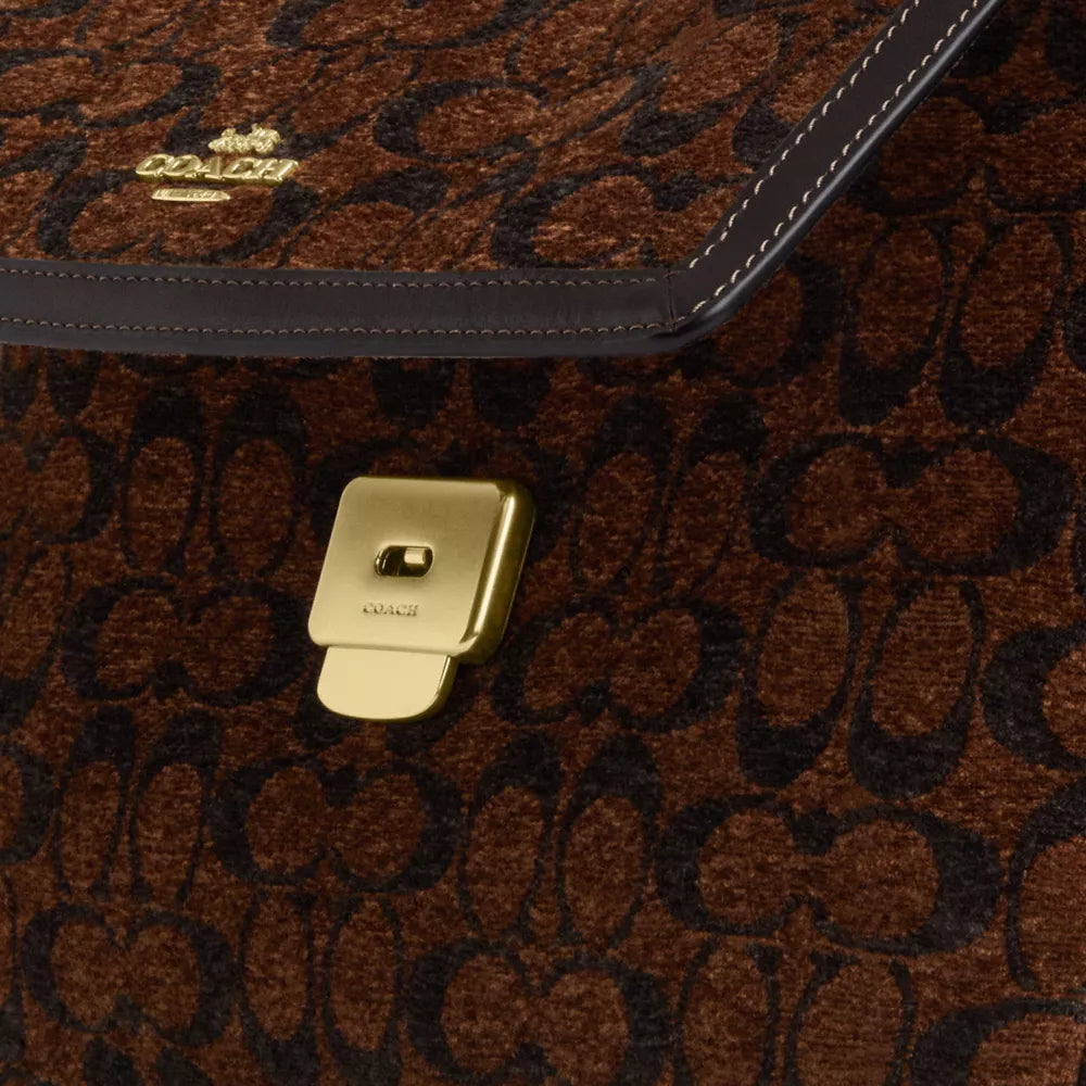 Etta Flap Bag In Signature Chenille - Signature Chenille/Gold/Truffle