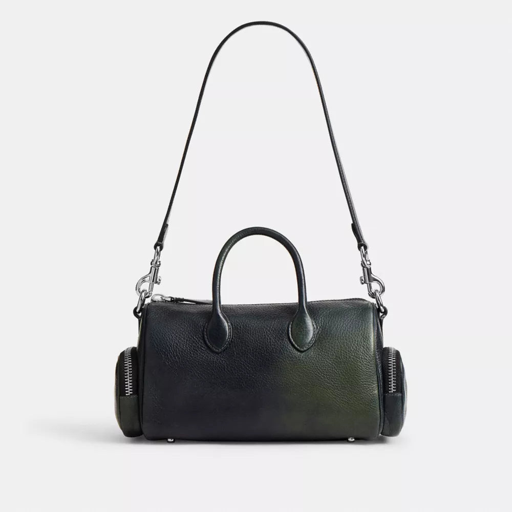 Compass Bag 25 With Pockets - Pebbled Leather/Navy/Green