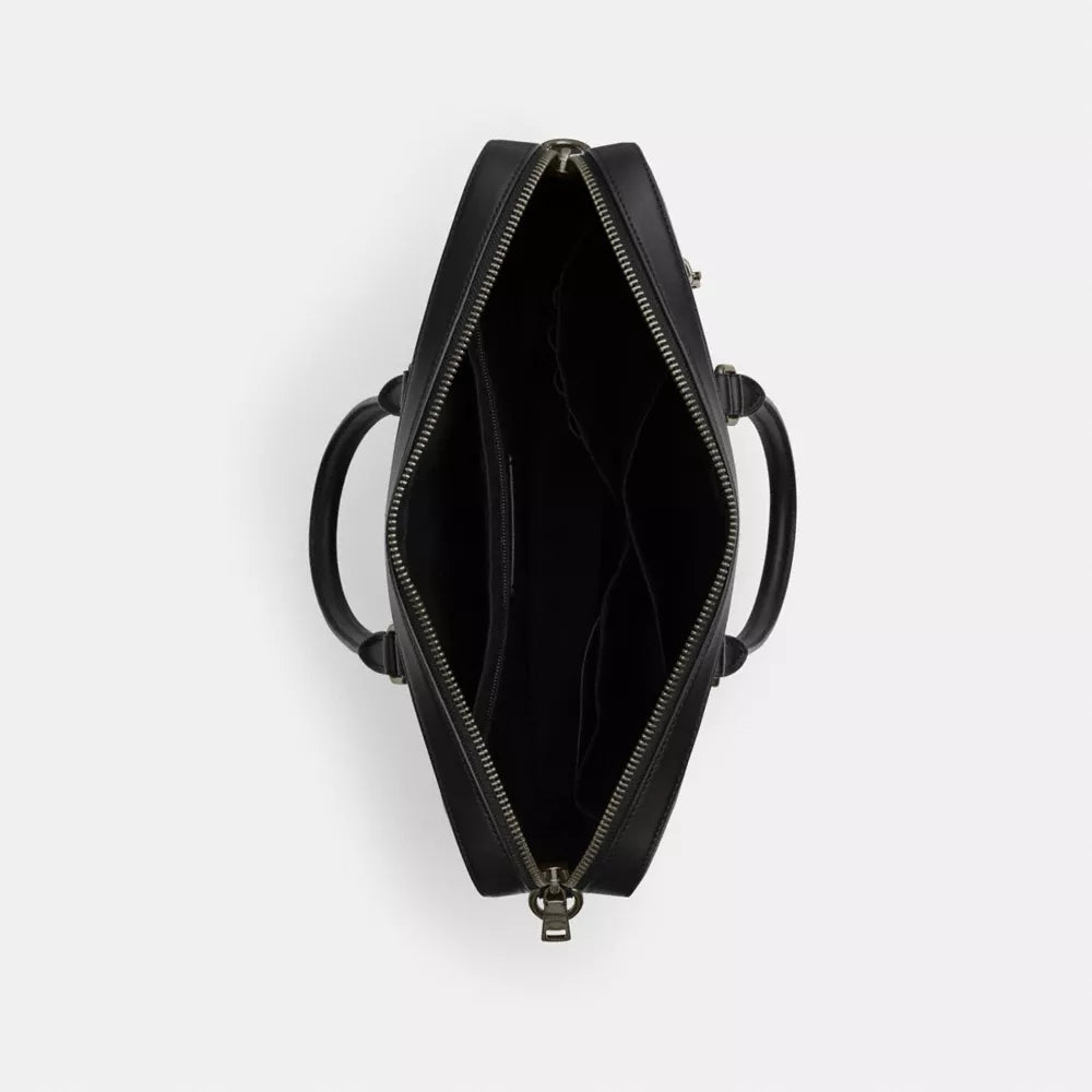 Ethan Slim Brief In Signature Canvas - Signature Canvas/Gunmetal/Charcoal/Black