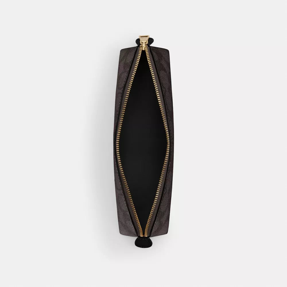 Pencil Case In Signature Canvas - Signature Canvas/Gold/Walnut/Black