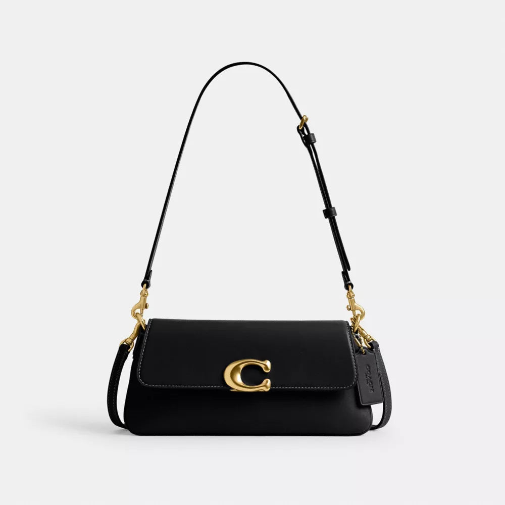Jet Shoulder Bag - Smooth Leather/Brass/Black