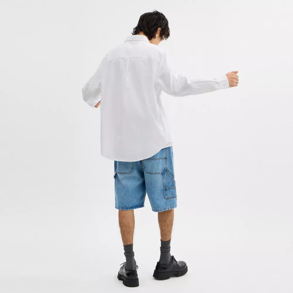 Long Sleeve Button Down Shirt - White