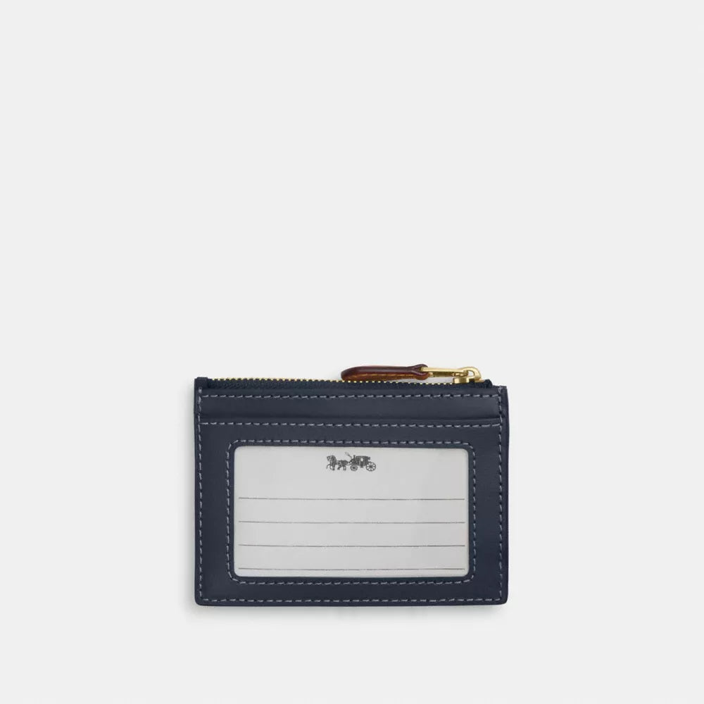 Mini Skinny ID Case In Signature Denim - Denim/Gold/Indigo