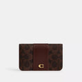 Essential Slim Card Case In Signature Canvas - Coated Canvas/Brass/Maple