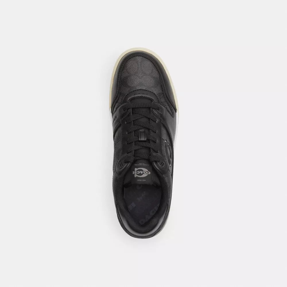 Soho Sneaker With Signature Canvas - Charcoal/Black
