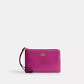 Corner Zip Wristlet - Crinkle Leather/Im/Magenta