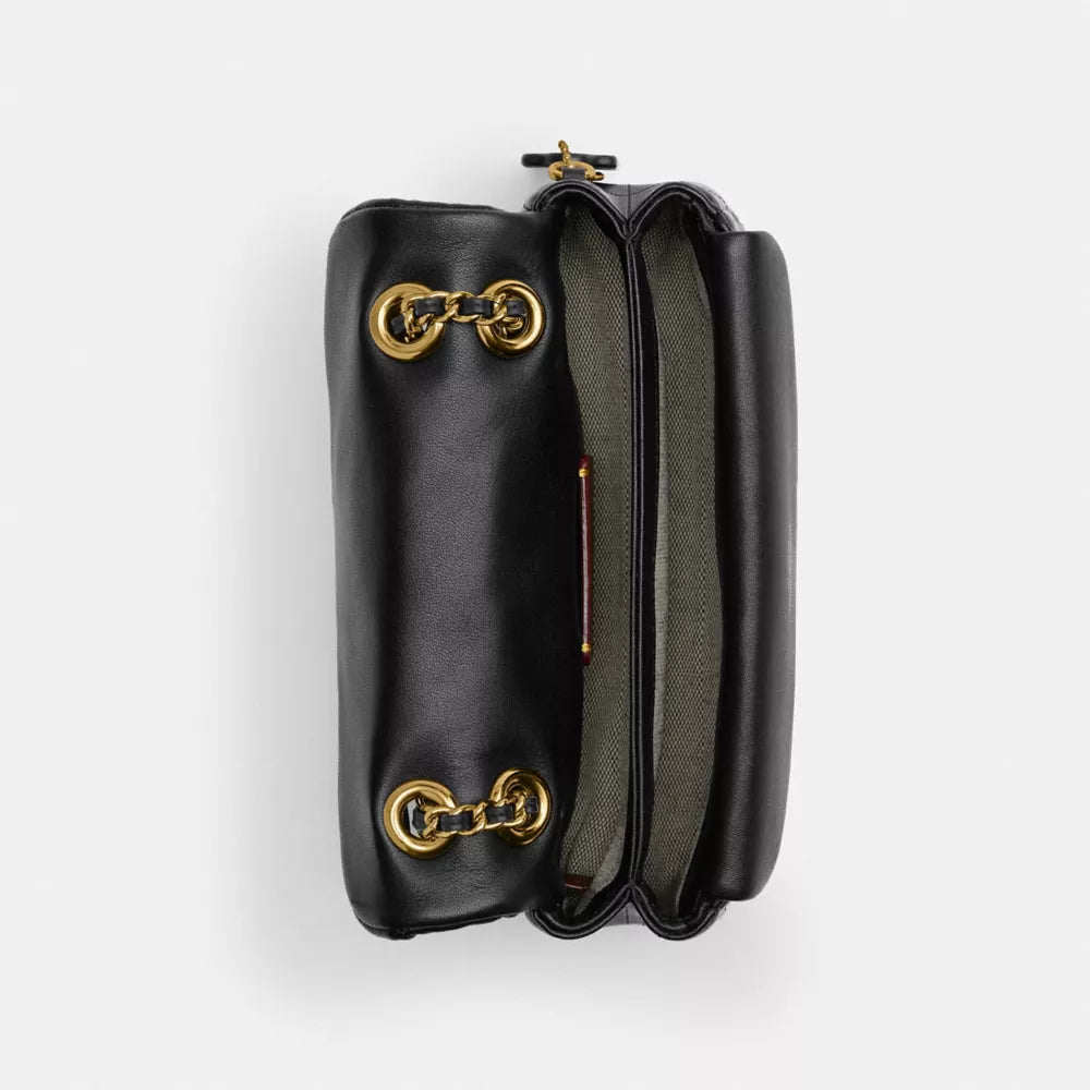 Tabby Shoulder Bag 20 With Pillow Quilting - Smooth Leather/Brass/Black