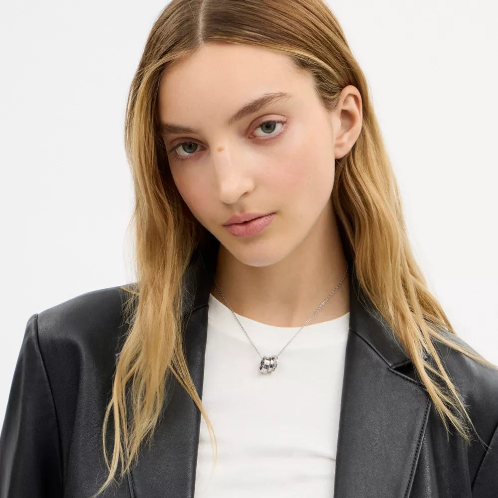 Repeated C Rondelle Necklace - Silver