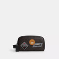 Small Travel Kit In Signature Canvas With Patches - Signature Canvas/SV/Walnut/Black