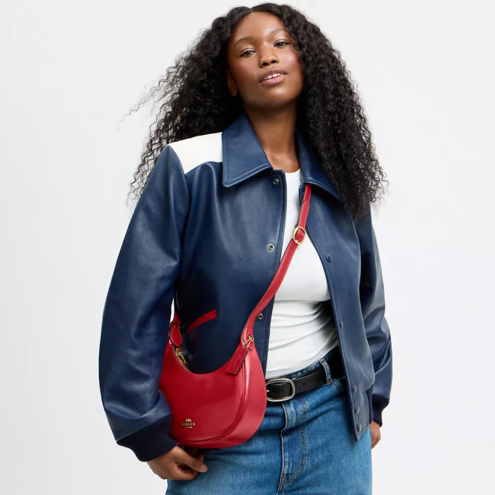 Emily Shoulder Bag - Crinkle Leather/Gold/Poppy