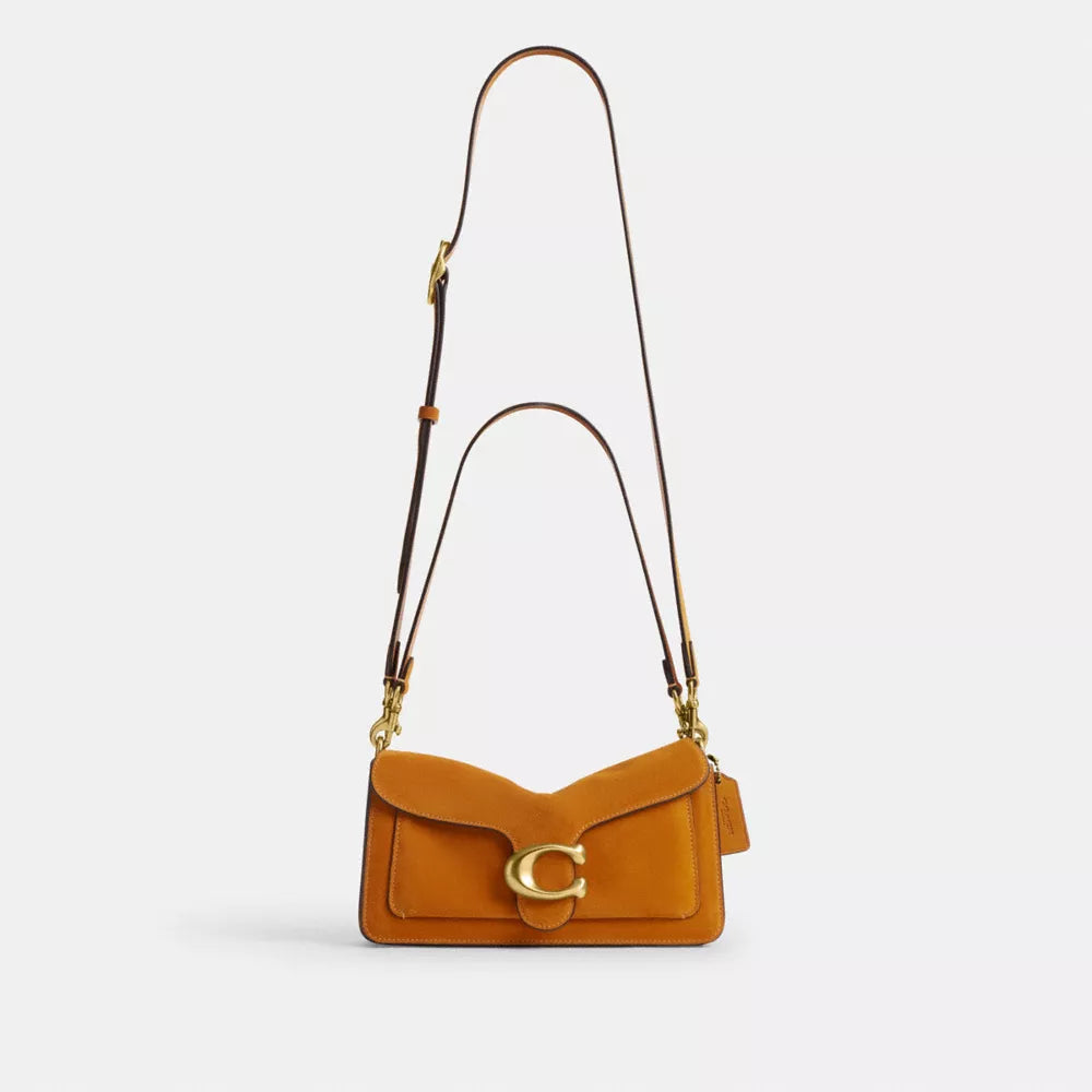 Tabby Shoulder Bag 26 - Suede/Brass/Marigold
