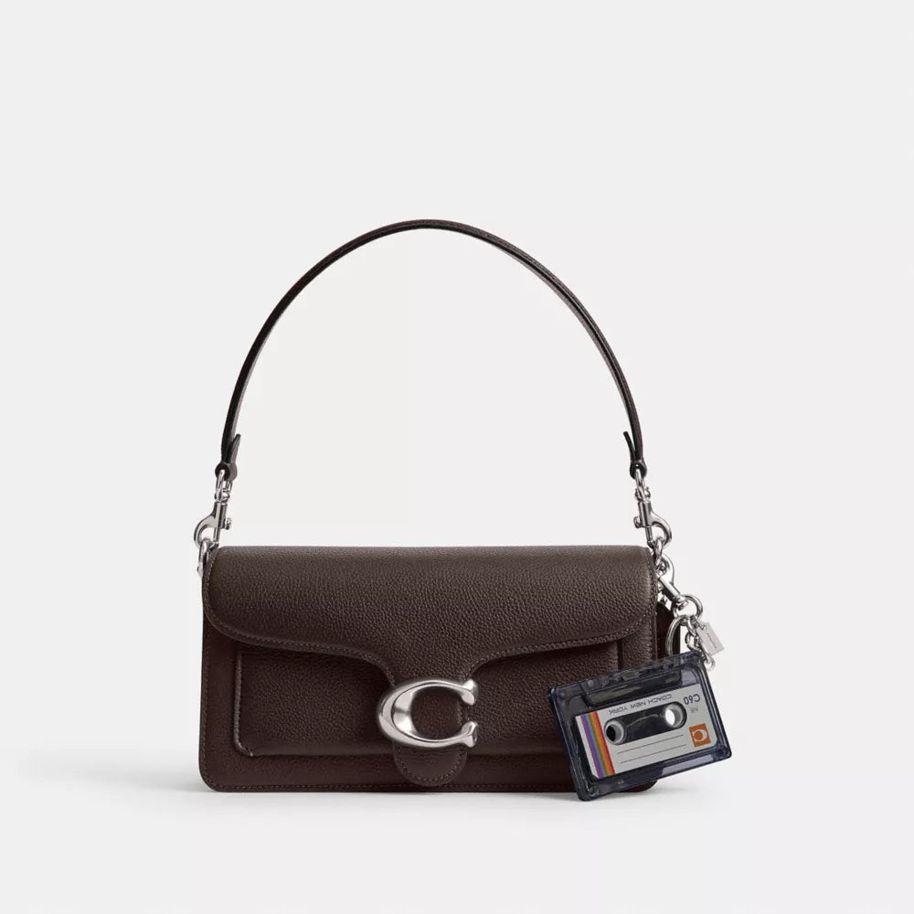 Large Cassette Bag Charm - Silver/Black