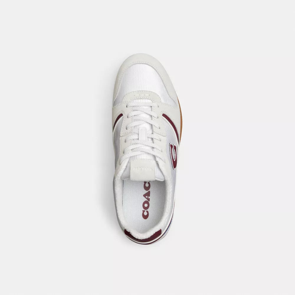 Track Sneaker - White/Dark Cherry