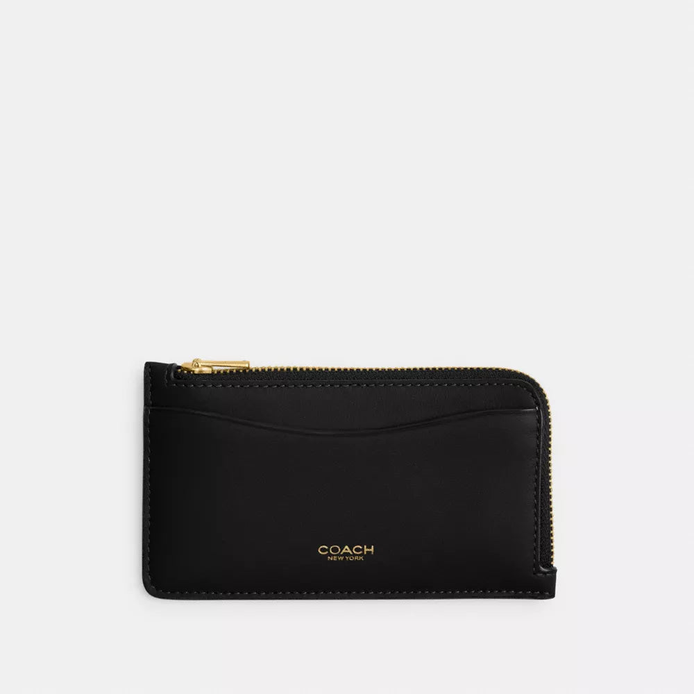 New York Zip Card Case - Brass/Black