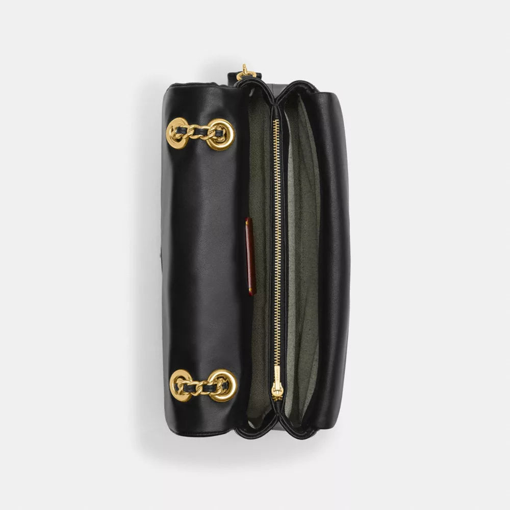 Tabby Shoulder Bag 26 With Pillow Quilting - Brass/Black