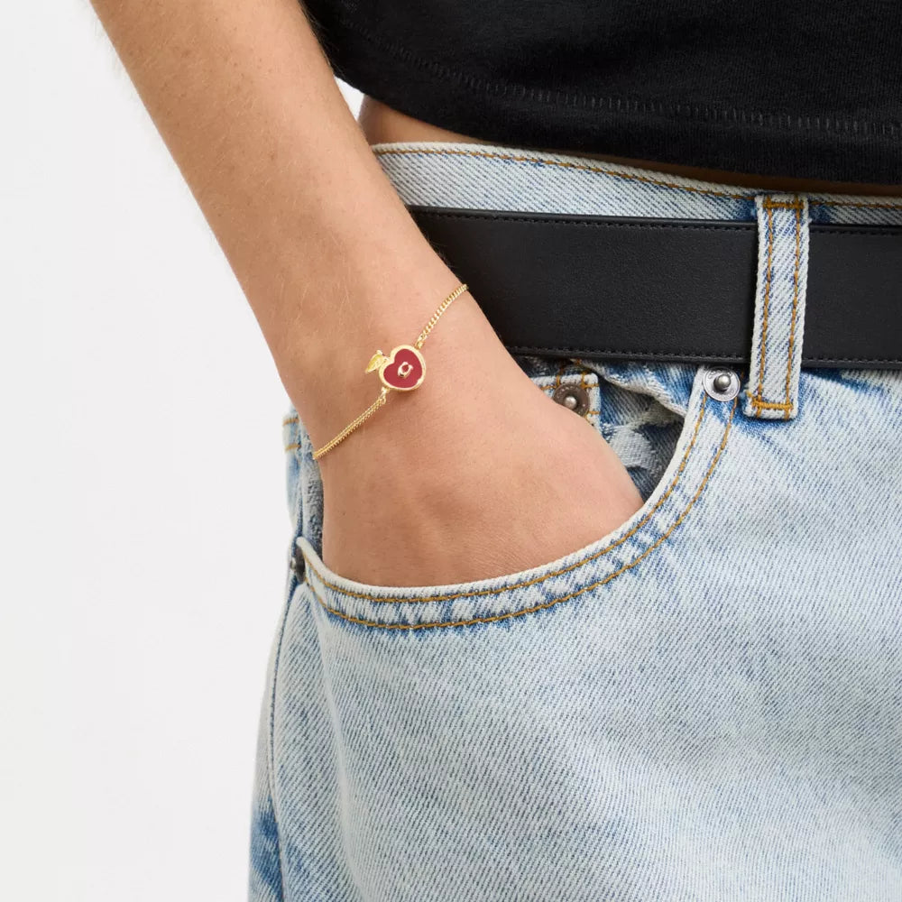 Signature Apple Slider Bracelet - Gold/Red Multicolor