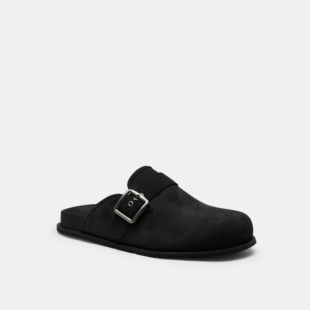 Buckle Clog - Suede/Black