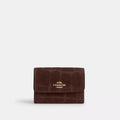 Flap Card Case - Embossed Crocodile/Gold/Maple