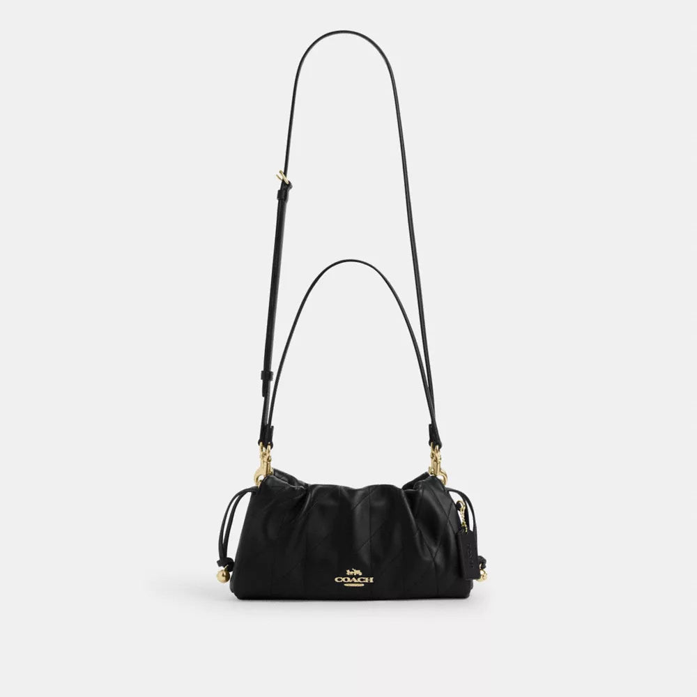 Faye Shoulder Bag With Quilting - Nappa Leather/Gold/Black