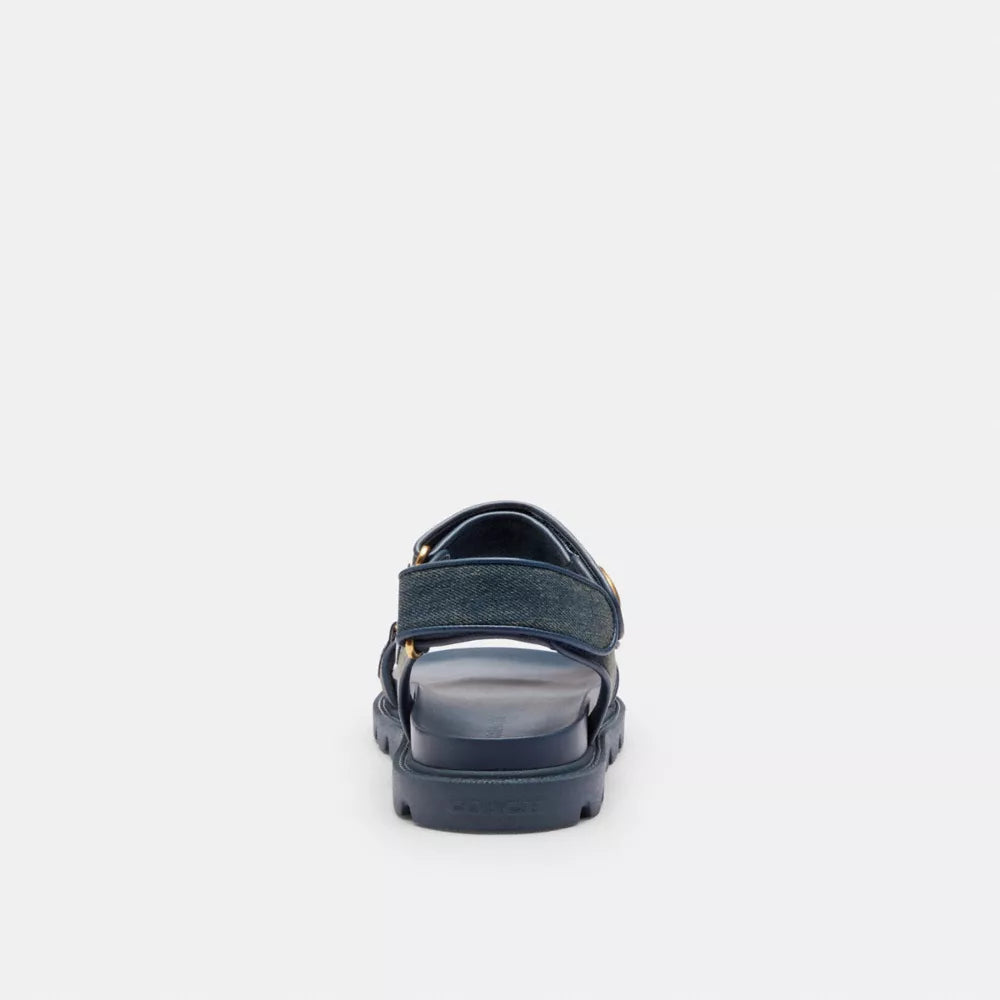 Brynn Sandal In Loved Denim - Dark Indigo