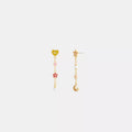 Celestial Stars And Hearts Linear Earrings - Gold/Multi