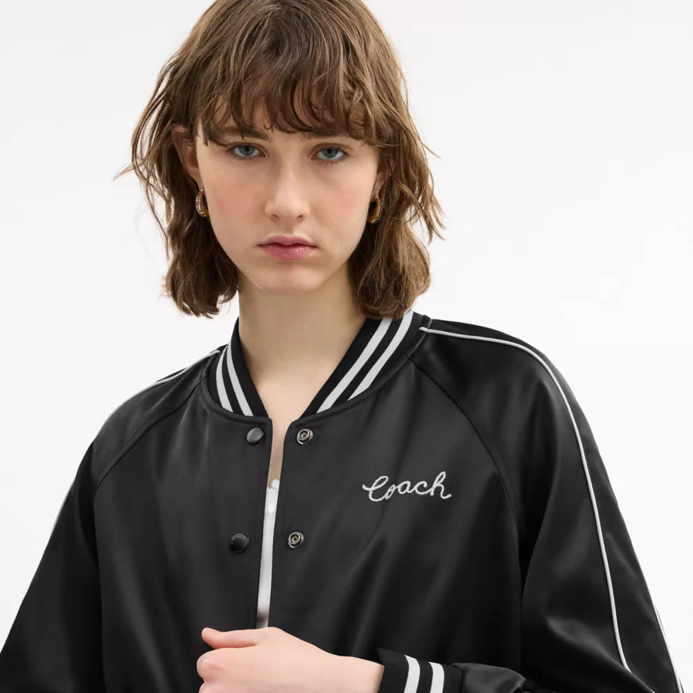 Reversible Signature Souvenir Varsity Jacket - Black