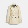 Solid Short Trench Coat - Bone